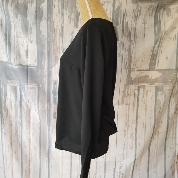 "Sandra" long sleeve dressy shirt black - Picture 3 of 3